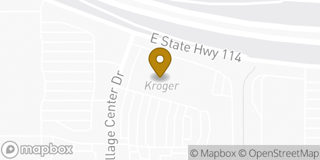 Map showing the location of ATM Kroger in Southlake, TX 76092