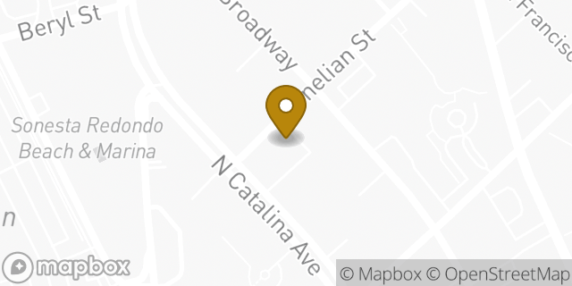 Map showing the location of Bank Of America in Redondo Beach, CA 90277