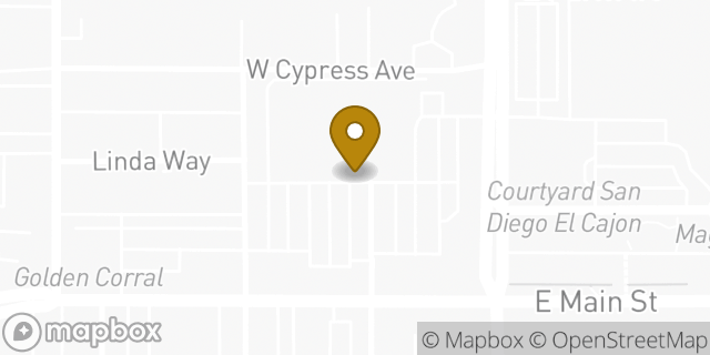 Map showing the location of Amazon Locker - Aeroplane in El Cajon, CA 92020