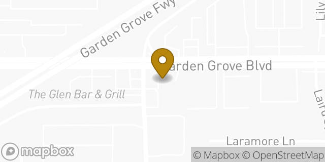 Map showing the location of Starbucks in Garden Grove, CA 92843