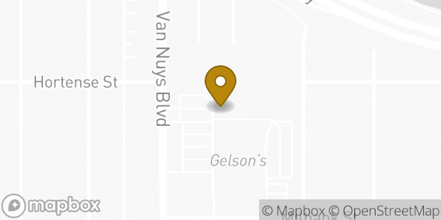 Map showing the location of Starbucks in Los Angeles, CA 91403