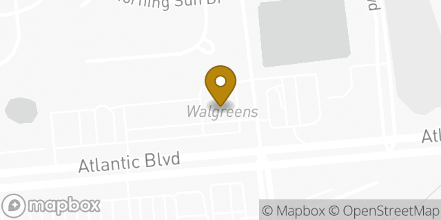 Map showing the location of ATM Walgreens in Jacksonville, FL 32225