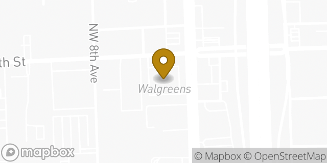 Map showing the location of ATM Walgreens in Miami, FL