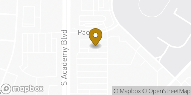 Map showing the location of Enterprise Rent-A-Car in Colorado Springs, CO 80916