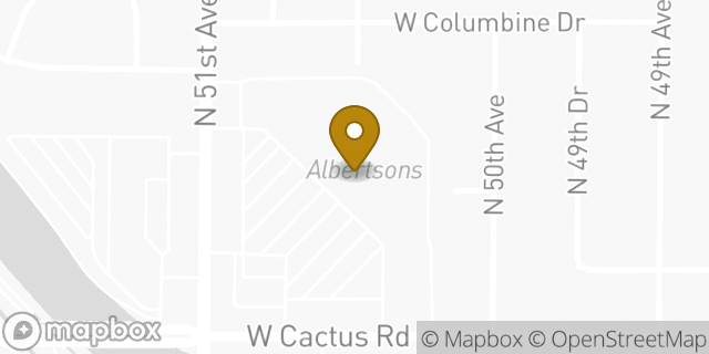 Map showing the location of Albertsons in Glendale, AZ 85304