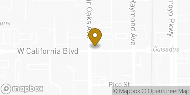 Map showing the location of Chase Bank in Pasadena, CA 91105