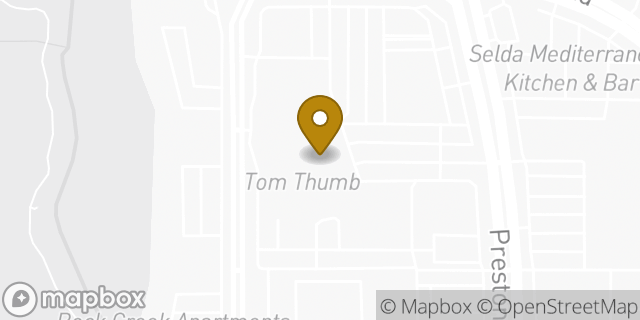 Map showing the location of Tom Thumb in Dallas, TX 75254