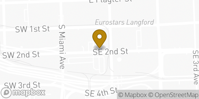 Map showing the location of Budget Car Rental in Miami, FL 33131