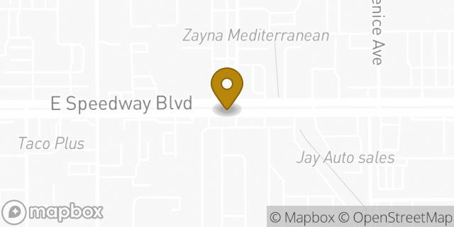 Map showing the location of Tucson - Speedway HLE in Tucson, AZ 85712