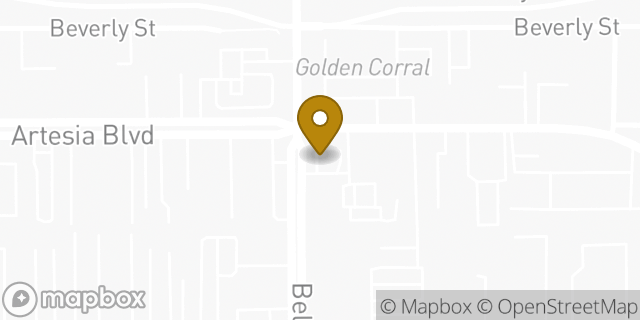 Map showing the location of Dunkin' in Bellflower, CA 90706