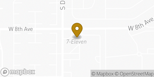 Map showing the location of ATM 7ELEVEN, INC. in Mesa, AZ