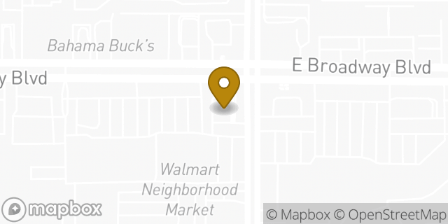 Map showing the location of Bank Of America in Tucson, AZ 85710