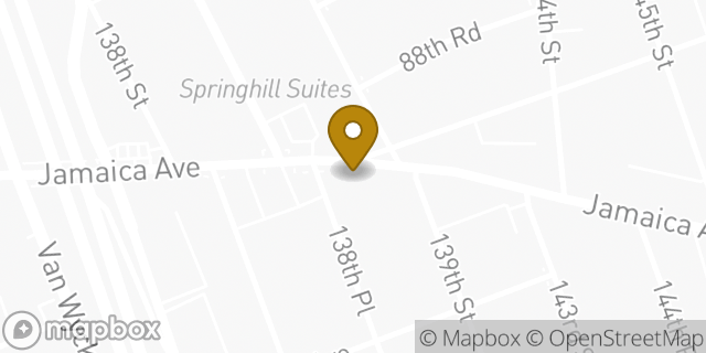 Map showing the location of Dunkin' in Jamaica, NY 11435