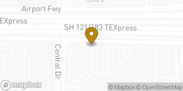 Map showing the location of Starbucks in Bedford, TX 76022