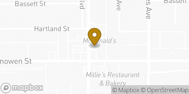 Map showing the location of Subway in Van Nuys, CA 91406