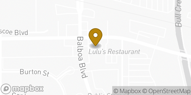 Map showing the location of Starbucks in Los Angeles, CA 91406
