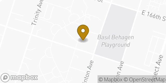 Map showing the location of Amazon Locker - Democrat in Bronx, NY 10456