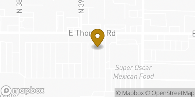 Map showing the location of 40th St & Thomas in Phoenix, AZ 85018