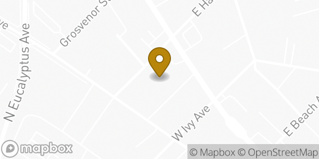 Map showing the location of Autozone Auto Parts in Inglewood, CA 90302