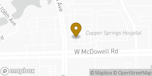 Map showing the location of 107th Ave & McDowell in Avondale, AZ 85392