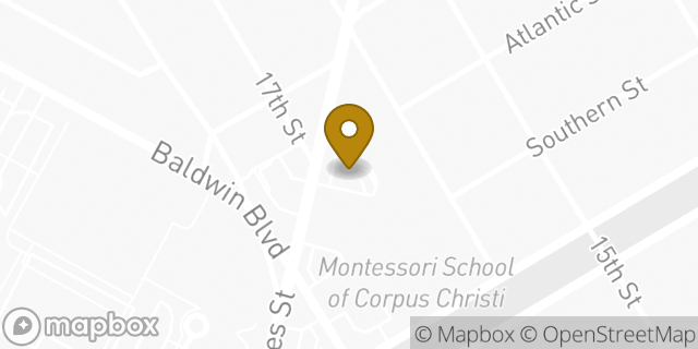 Map showing the location of Whataburger in Corpus Christi, TX 78404