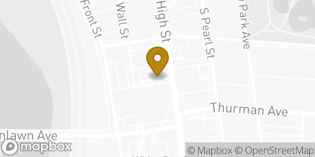 Map showing the location of Starbucks in Columbus, OH 43206