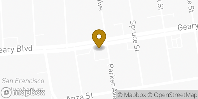 Map showing the location of Chase Bank in San Francisco, CA 94118