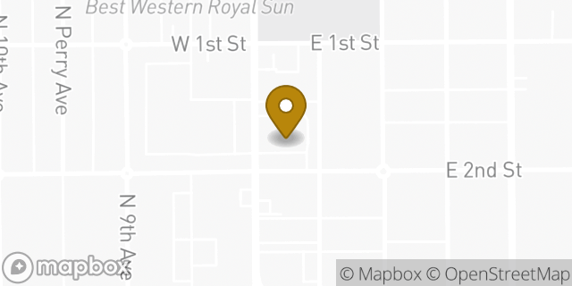 Map showing the location of Bank Of America in Tucson, AZ 85705