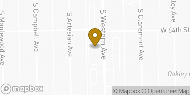 Map showing the location of Amazon Locker - Aydan in Chicago, IL 60636