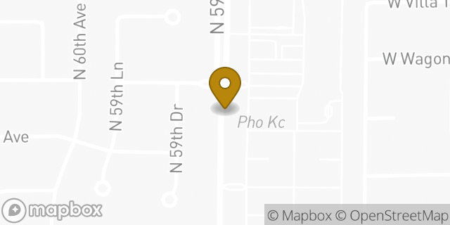 Map showing the location of Starbucks in Glendale, AZ 85308