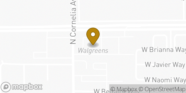 Map showing the location of ATM Walgreens in Fresno, CA