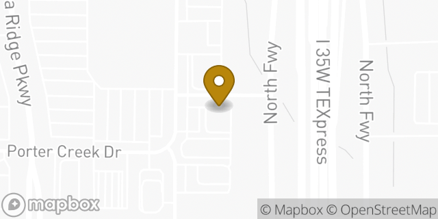 Map showing the location of Starbucks Coffee Company in Fort Worth, TX 76177