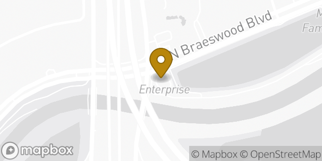 Map showing the location of Enterprise Rent-A-Car in Houston, TX 77096