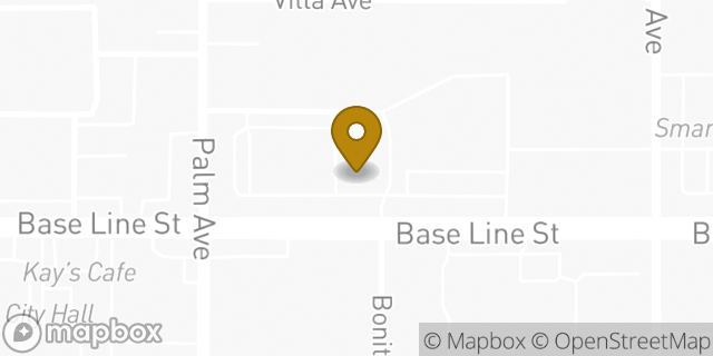 Map showing the location of Amazon Locker - Cace in Highland, CA 92346
