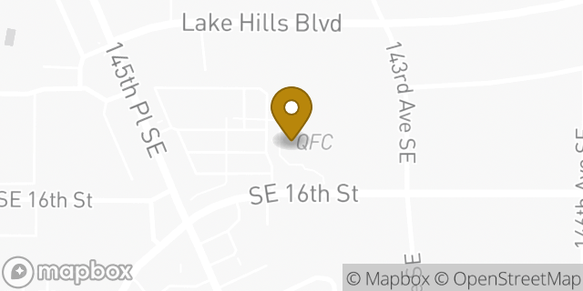 Map showing the location of Starbucks Coffee Company in Bellevue, WA 98007