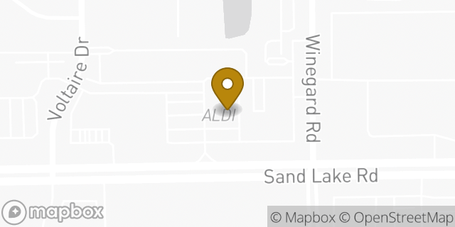 Map showing the location of Aldi in Orlando, FL 32809