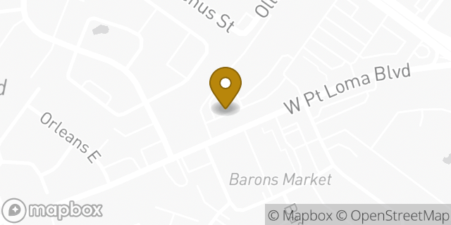 Map showing the location of Starbucks in San Diego, CA 92110