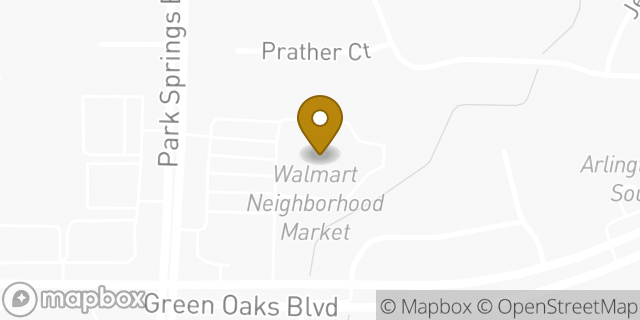 Map showing the location of Walmart Neighborhood Market in Arlington, TX 76017