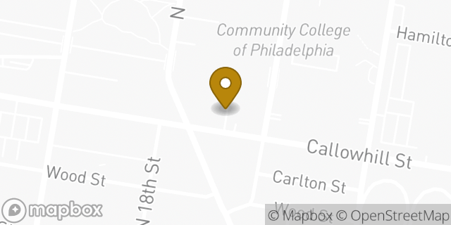Map showing the location of Jefferson Internal Medicine at Watermark in Philadelphia, PA 19103