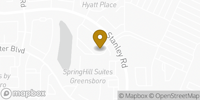 Map showing the location of Papa Johns Pizza in Greensboro, NC 27407