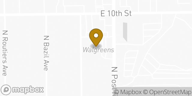 Map showing the location of ATM Walgreens in Indianapolis, IN