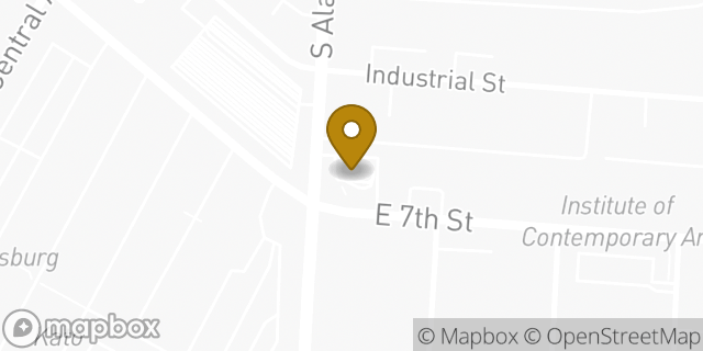 Map showing the location of McDonald's in Los Angeles, CA 90021