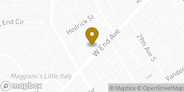 Map showing the location of Walgreens in Nashville, TN 37203