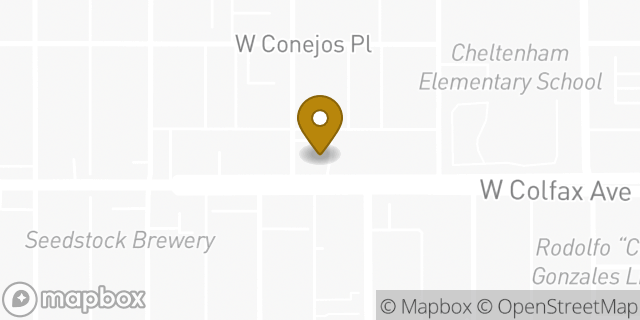 Map showing the location of Amazon Locker - Basswood in Denver, CO 80204