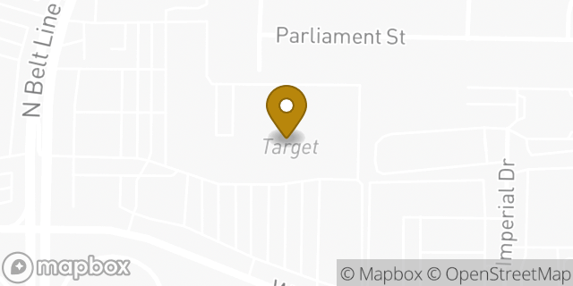 Map showing the location of Target in Irving, TX 75062