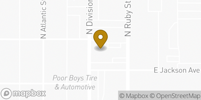 Map showing the location of AutoZone in Spokane, WA 99207