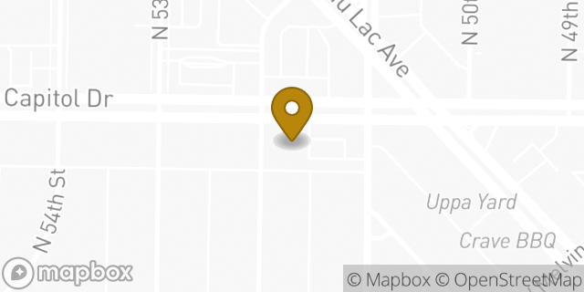 Map showing the location of ATM Walgreens in Milwaukee, WI 53216