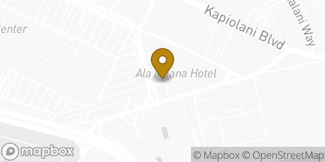 Map showing the location of Starbucks in Honolulu, HI 96814