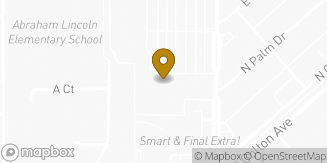 Map showing the location of Amazon Locker - Ediz in Colton, CA 92324