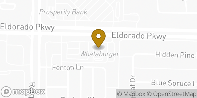 Map showing the location of Eldorado & Ridge in McKinney, TX 75070